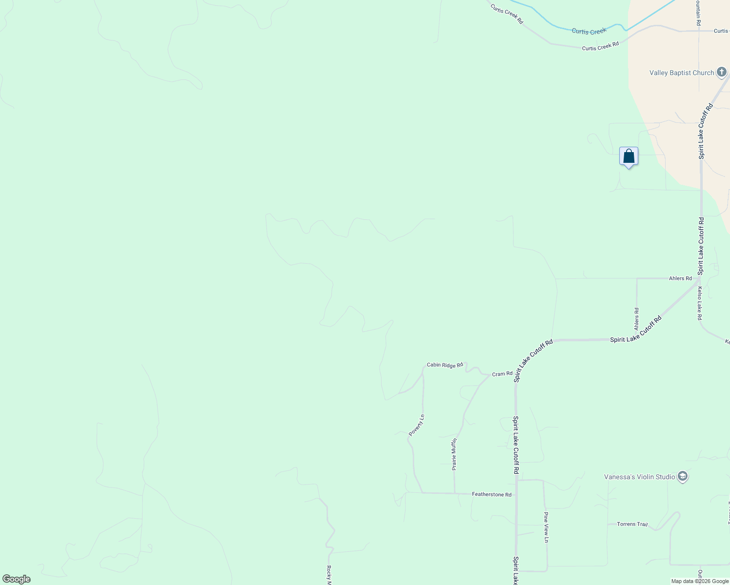 map of restaurants, bars, coffee shops, grocery stores, and more near 1131 Cabin Ridge Road in Spirit Lake