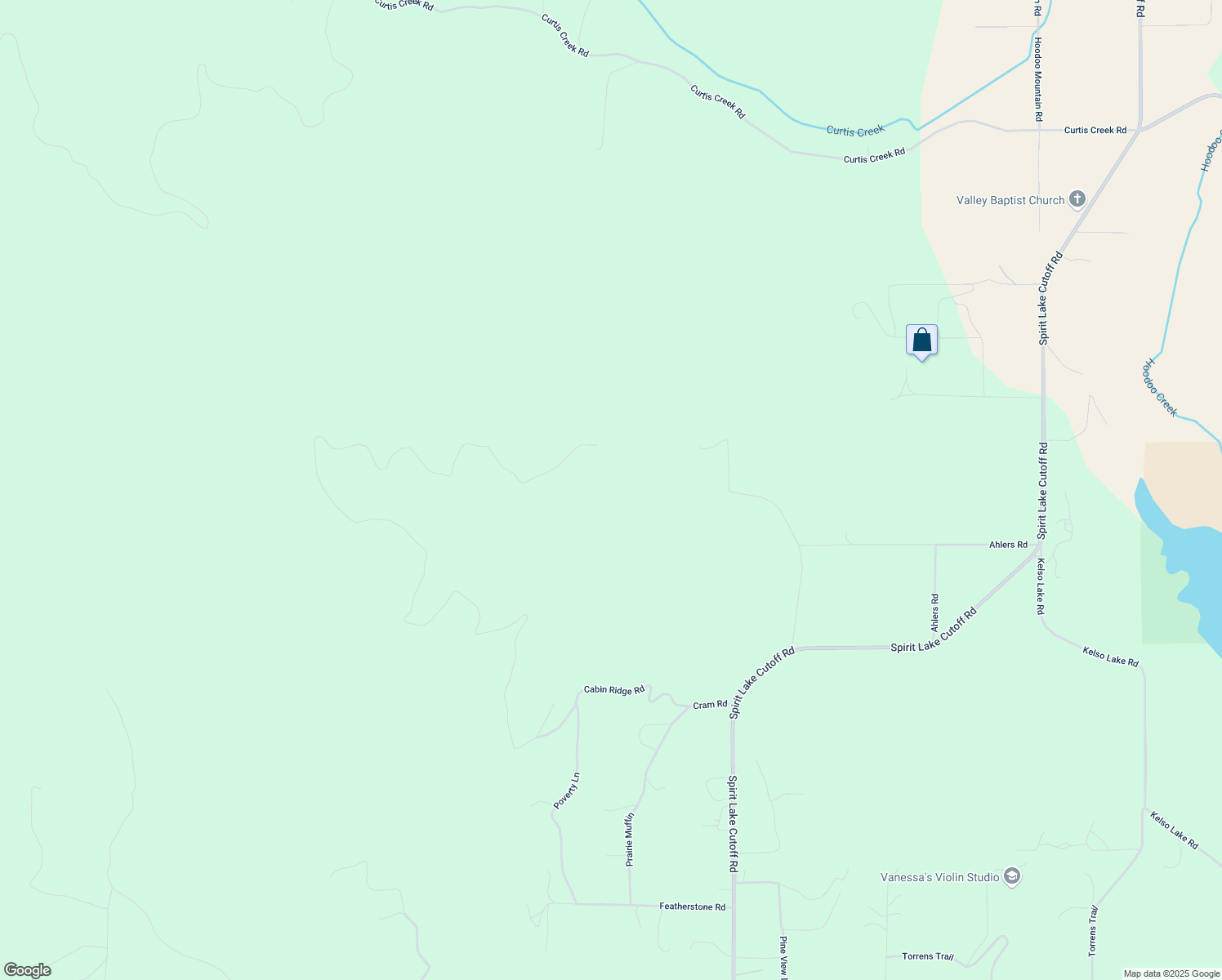 map of restaurants, bars, coffee shops, grocery stores, and more near 2955 Cabin Ridge Road in Spirit Lake