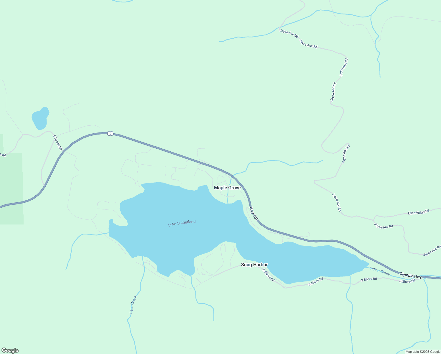 map of restaurants, bars, coffee shops, grocery stores, and more near 132 Jnell Lane in Port Angeles