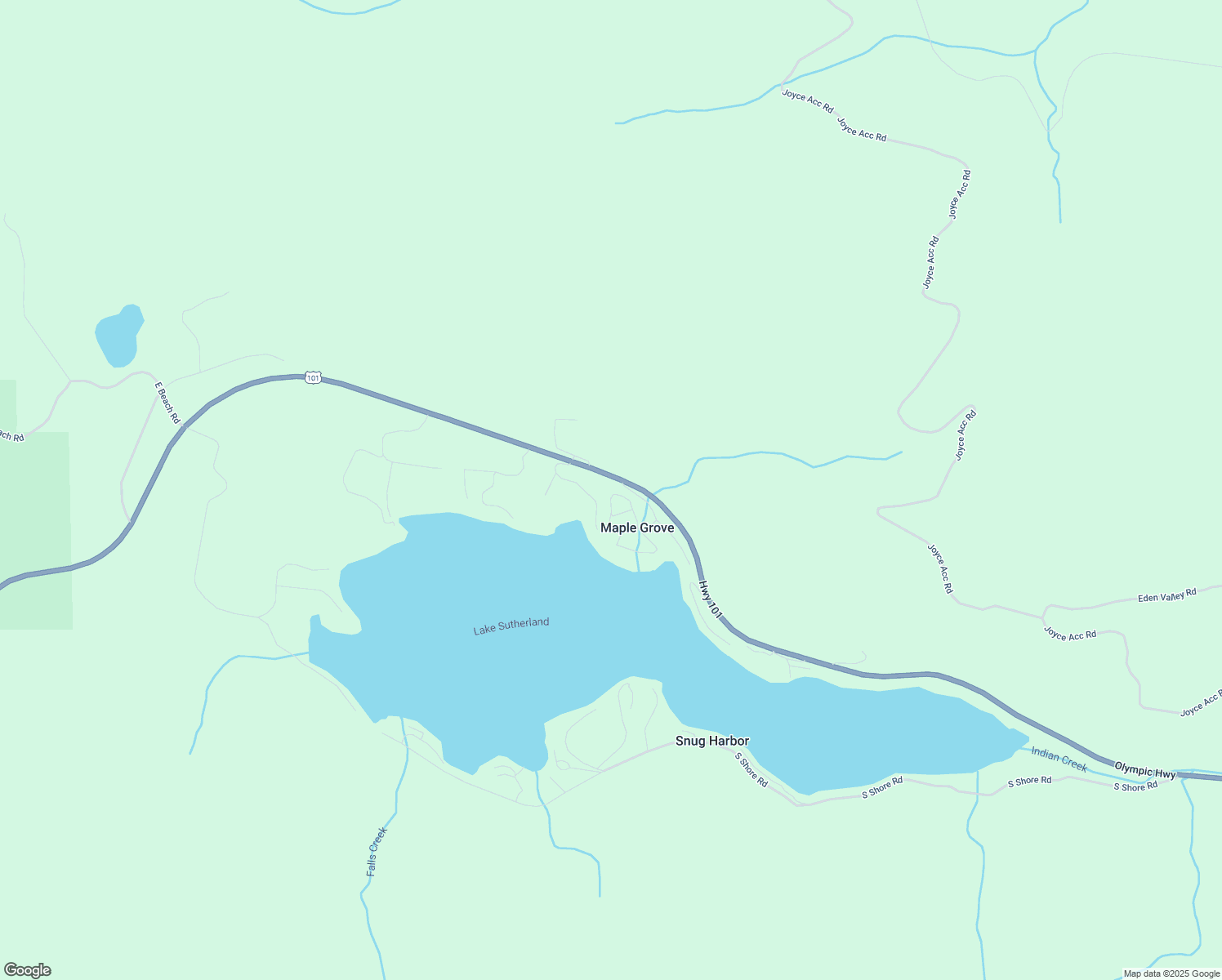 map of restaurants, bars, coffee shops, grocery stores, and more near 132 Jnell Lane in Port Angeles