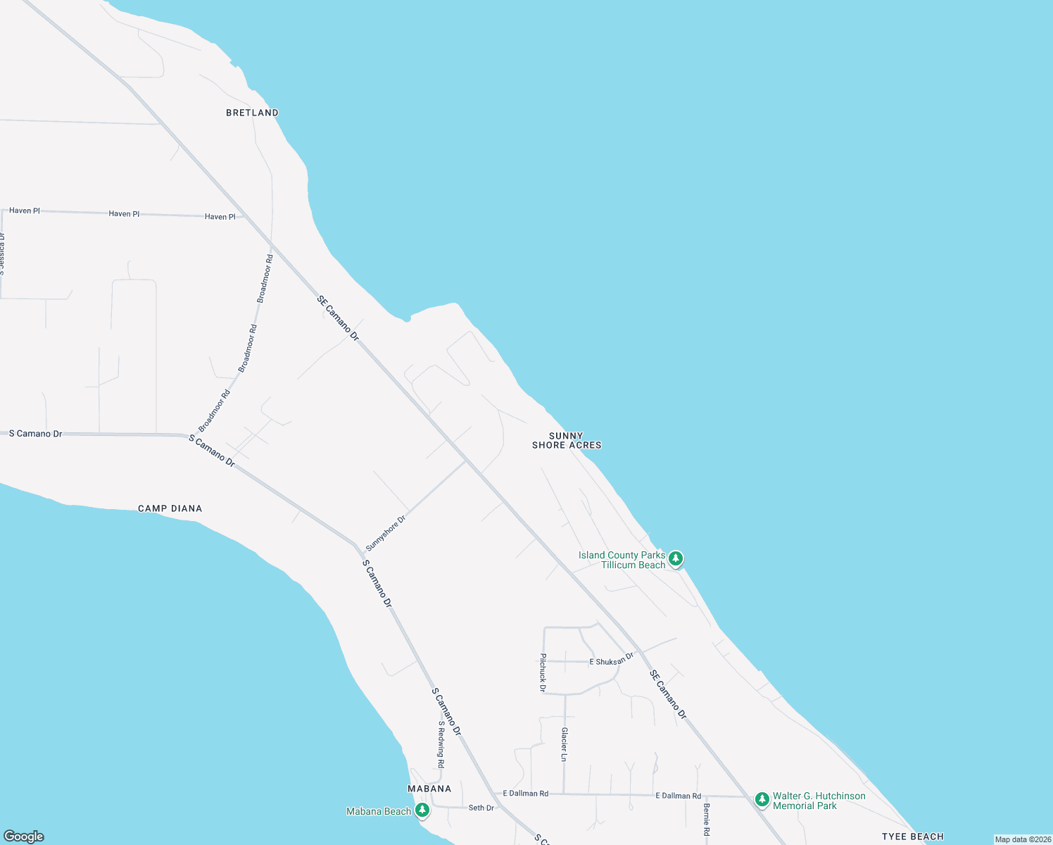 map of restaurants, bars, coffee shops, grocery stores, and more near 1365 East Steffen Place in Camano Island