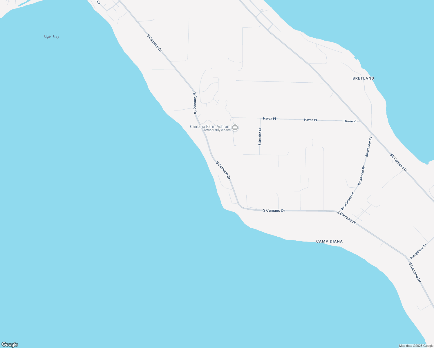 map of restaurants, bars, coffee shops, grocery stores, and more near 2708 South Camano Drive in Camano