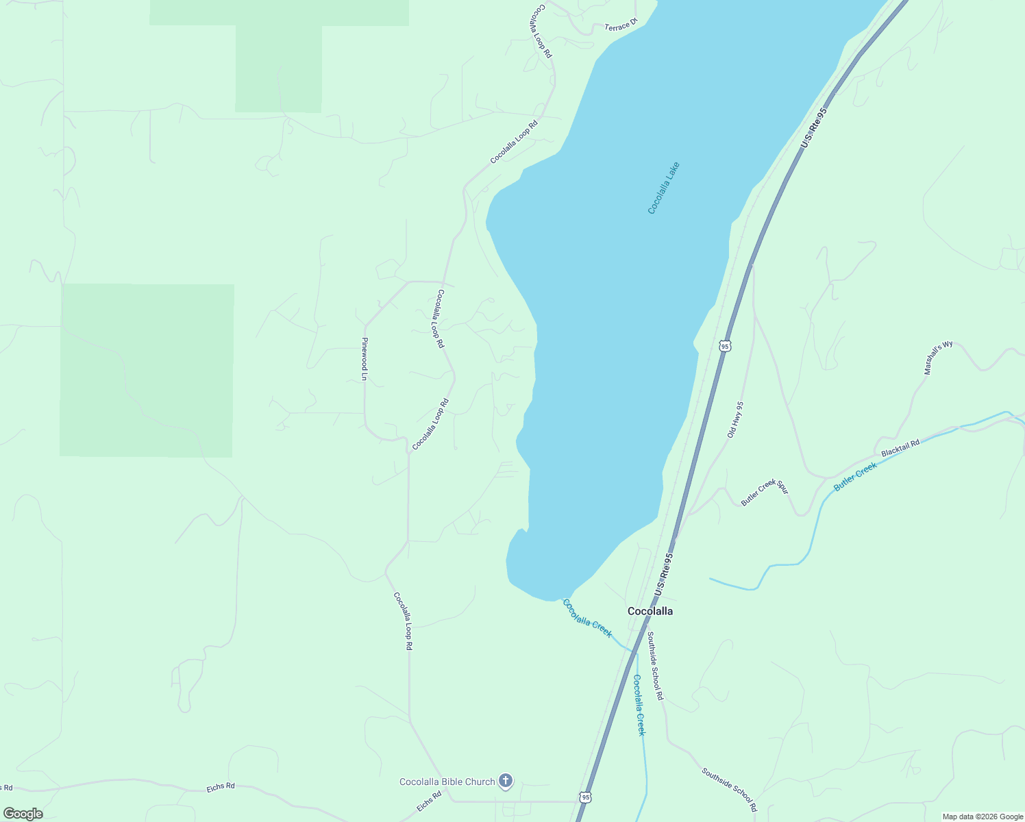 map of restaurants, bars, coffee shops, grocery stores, and more near 99 Sandy Drive in Cocolalla
