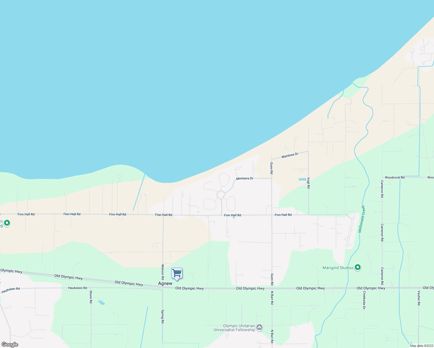 map of restaurants, bars, coffee shops, grocery stores, and more near 202 Cypress Circle in Port Angeles
