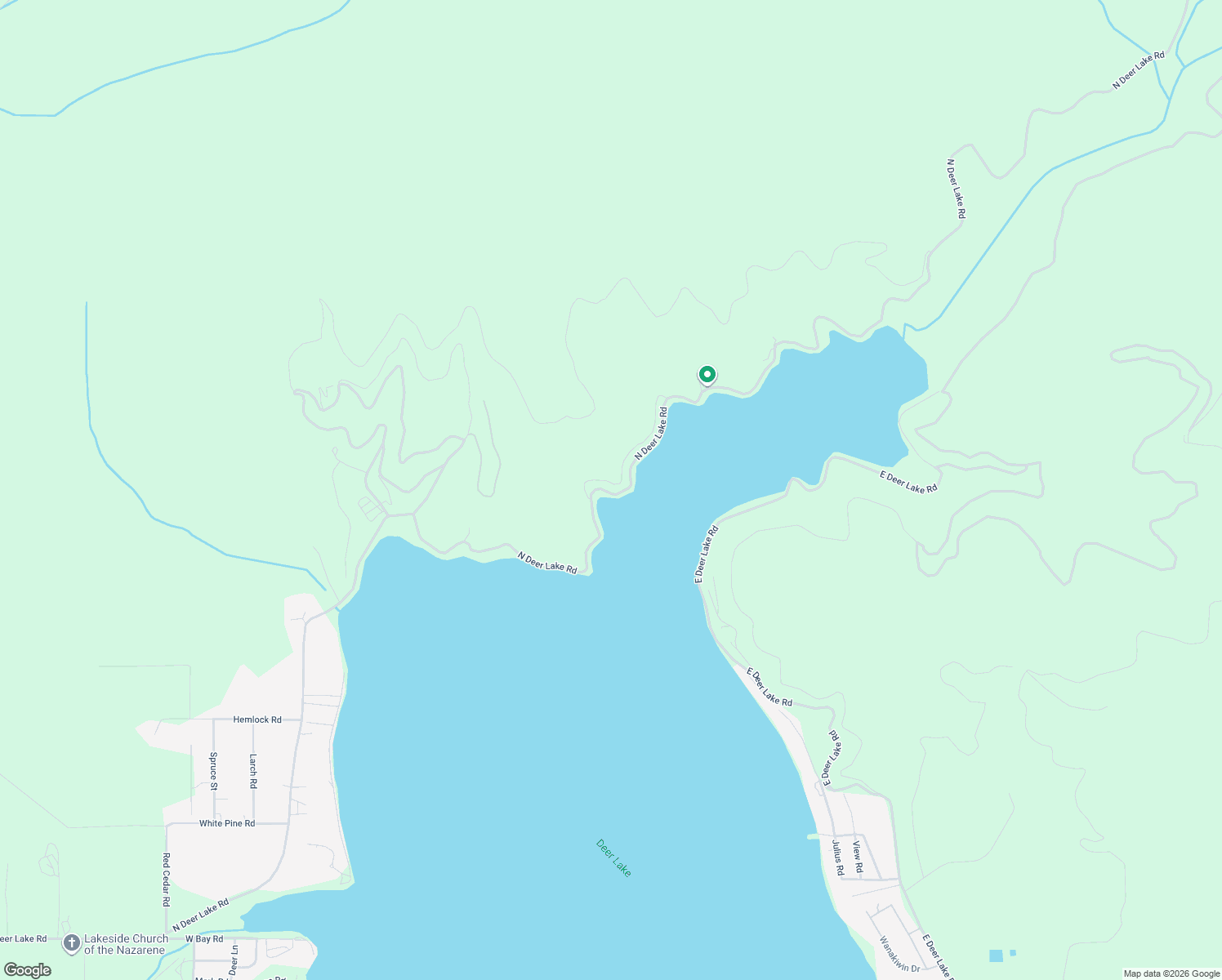 map of restaurants, bars, coffee shops, grocery stores, and more near 3985 North Deer Lake Road in Loon Lake