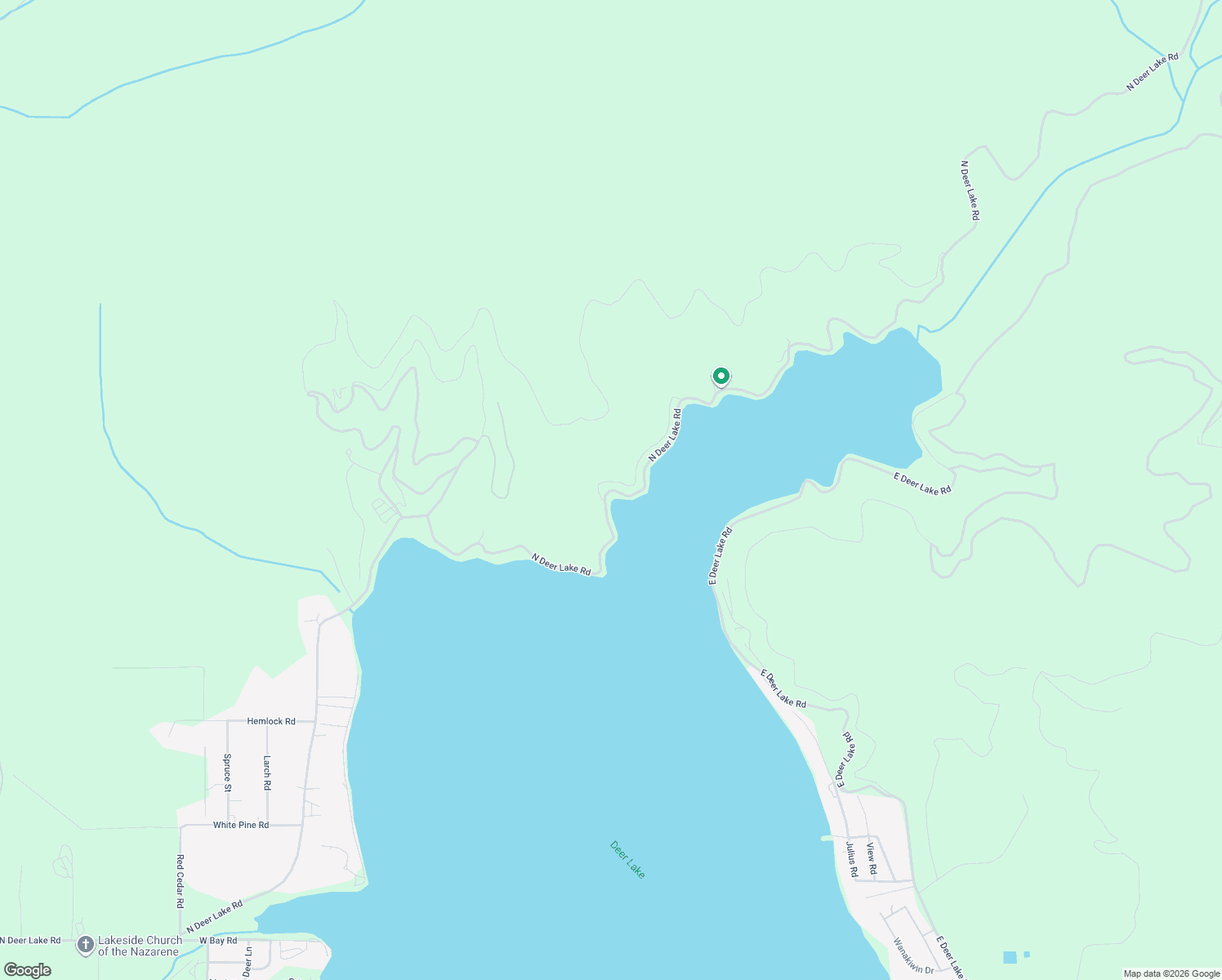 map of restaurants, bars, coffee shops, grocery stores, and more near 3985 North Deer Lake Road in Loon Lake