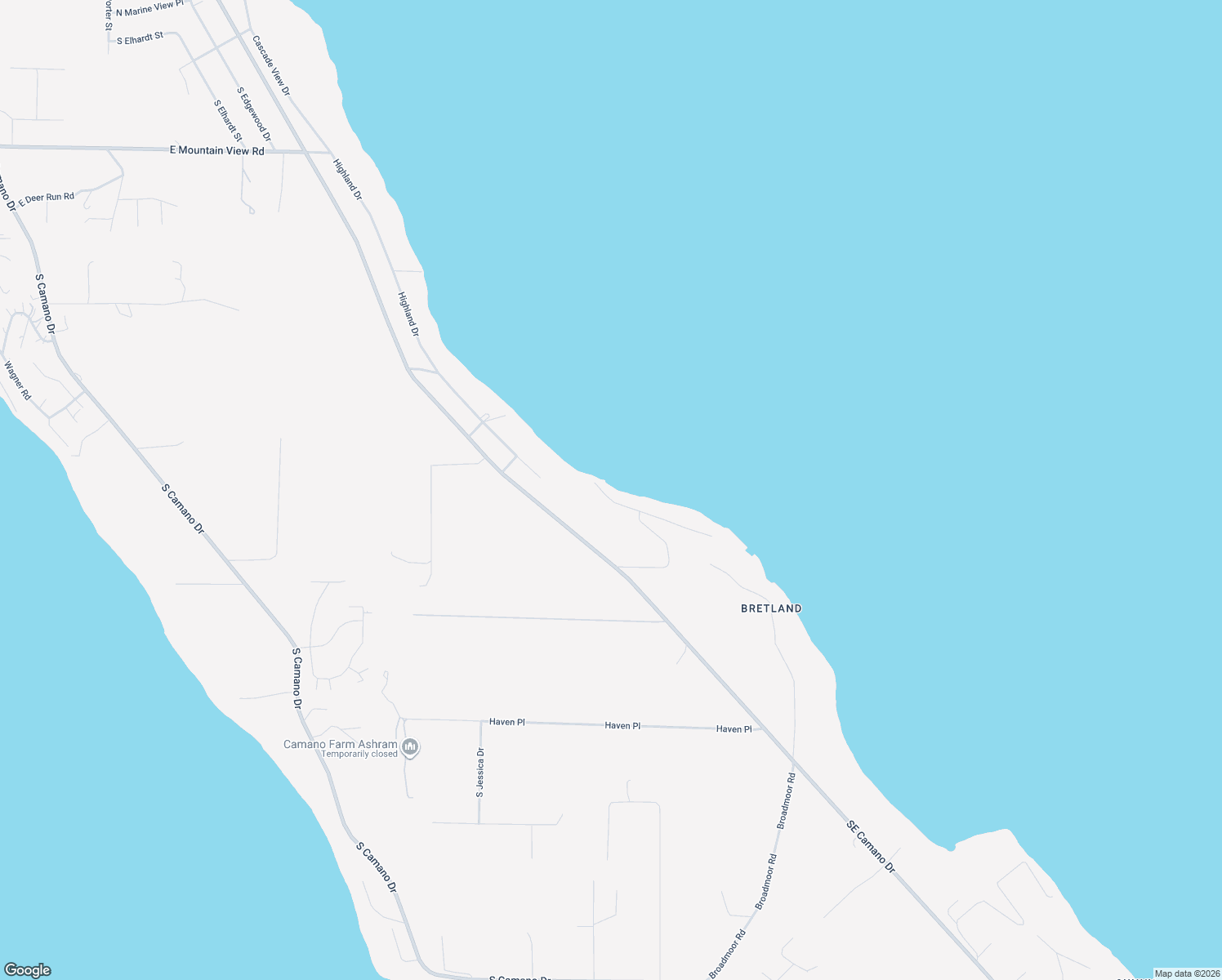 map of restaurants, bars, coffee shops, grocery stores, and more near 821 East Port Susan Terrace Road in Camano