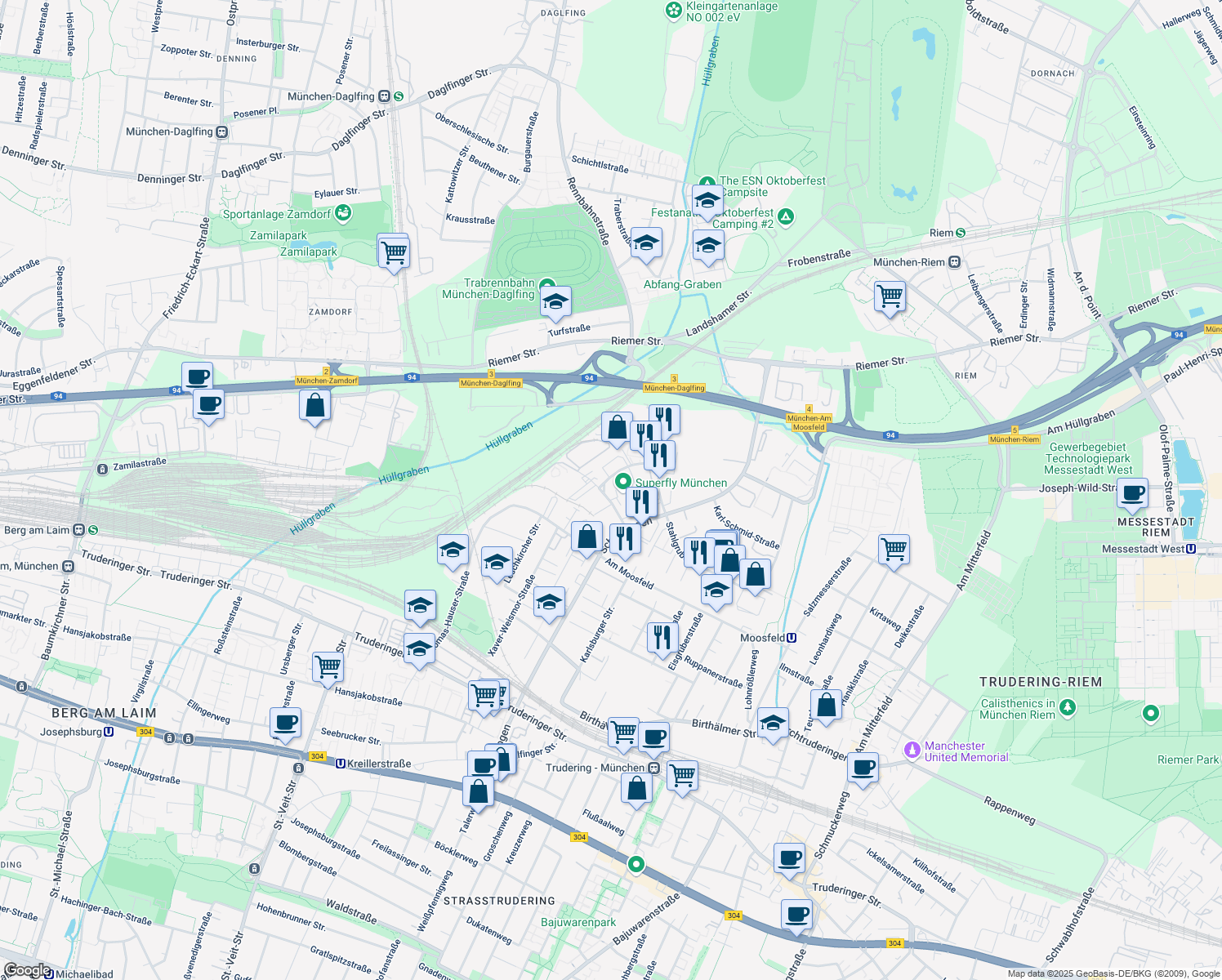 map of restaurants, bars, coffee shops, grocery stores, and more near 2 Wamslerstraße in München