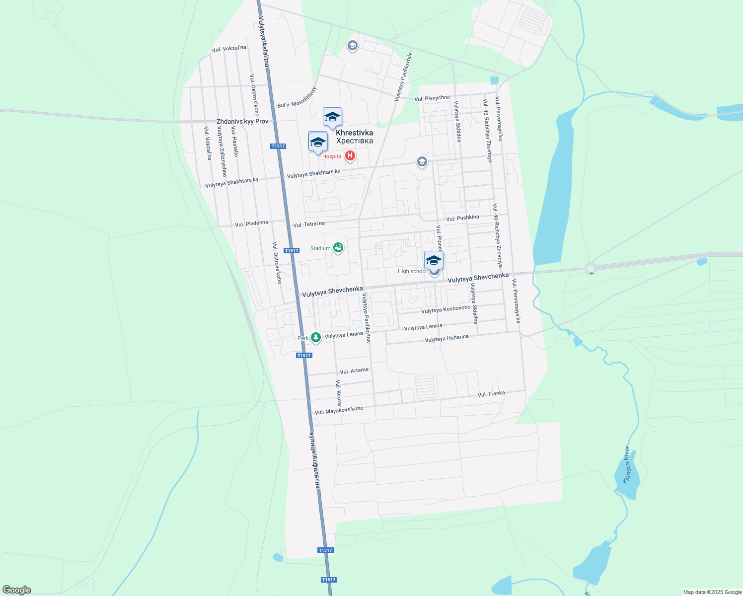 map of restaurants, bars, coffee shops, grocery stores, and more near in Kirovs'ke