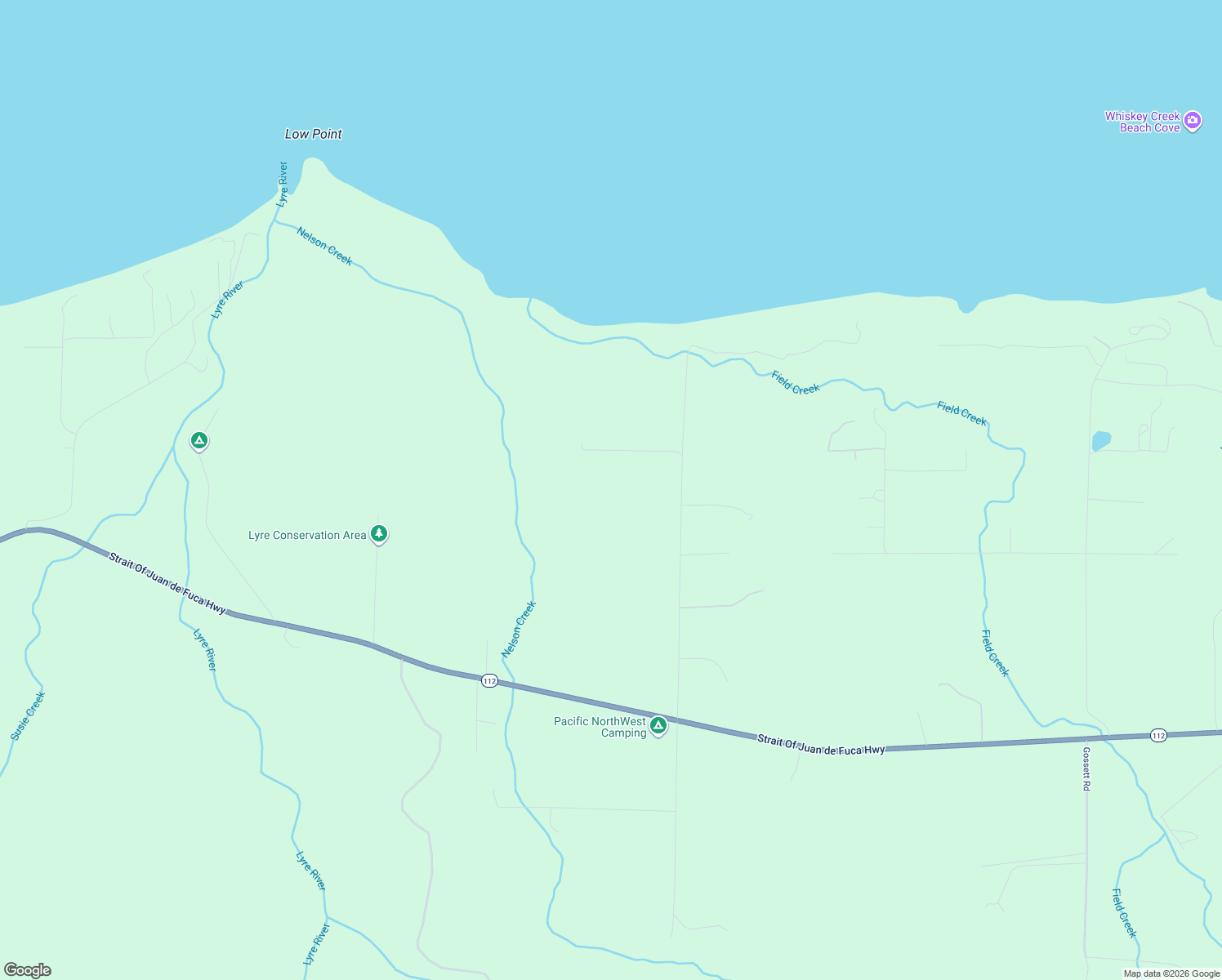 map of restaurants, bars, coffee shops, grocery stores, and more near 801 Farrington Road in Port Angeles
