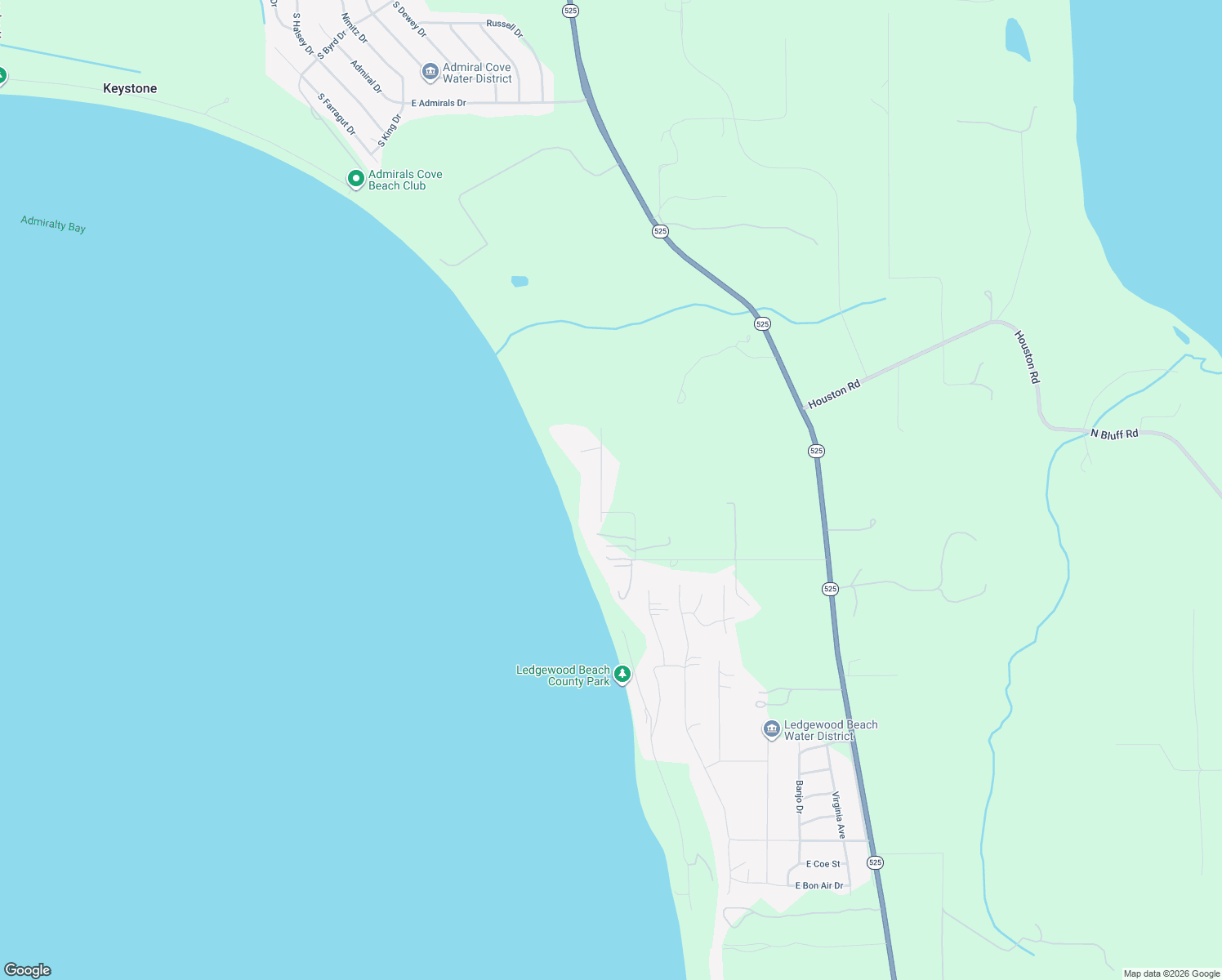 map of restaurants, bars, coffee shops, grocery stores, and more near 1661 South Seacrest Lane in Coupeville