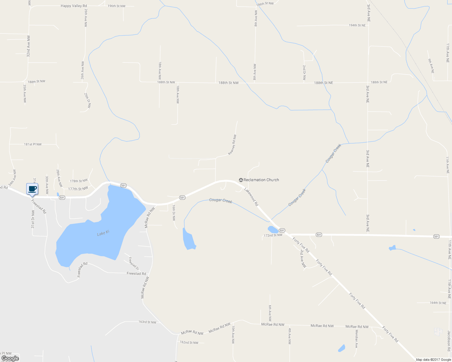 map of restaurants, bars, coffee shops, grocery stores, and more near 28132 11th Avenue Northwest in Arlington