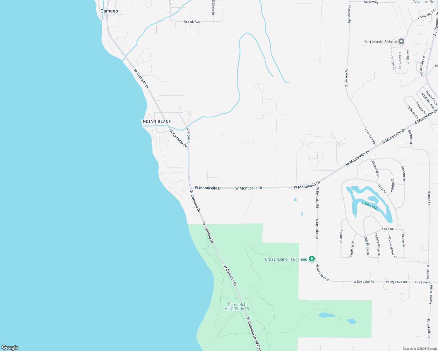 map of restaurants, bars, coffee shops, grocery stores, and more near 525 Rozeway Place in Camano