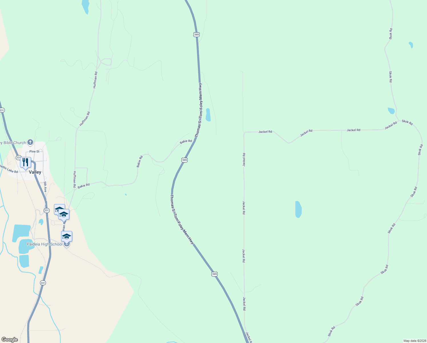 map of restaurants, bars, coffee shops, grocery stores, and more near in Valley