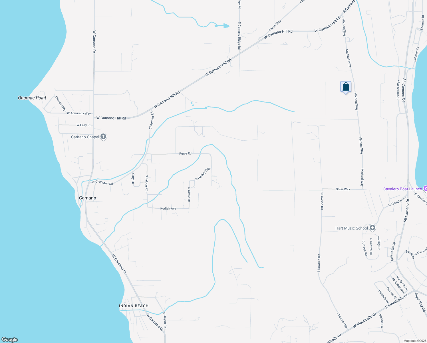 map of restaurants, bars, coffee shops, grocery stores, and more near 949 Rowe Road in Camano