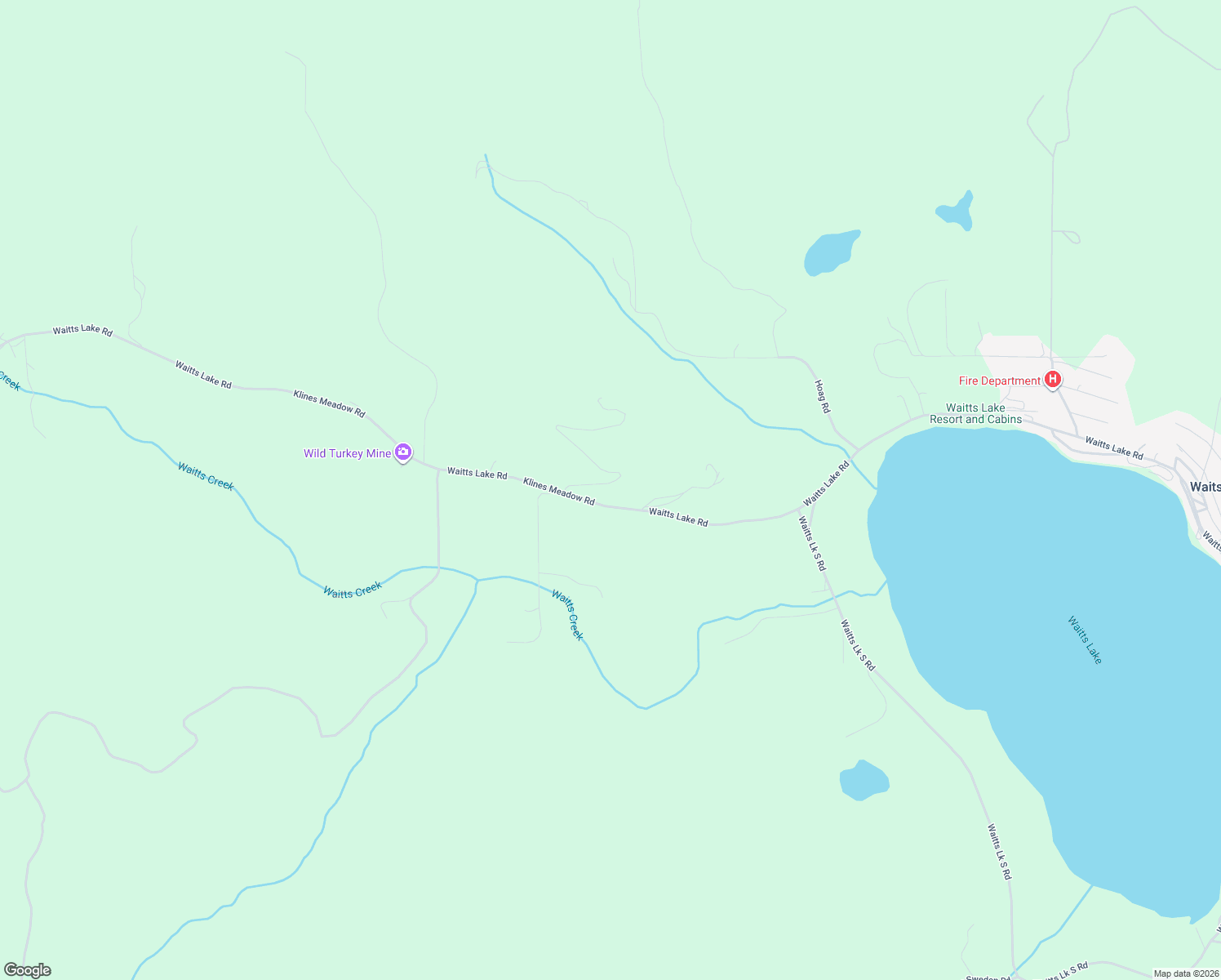 map of restaurants, bars, coffee shops, grocery stores, and more near 3465 South Waitts Lake Road in Valley