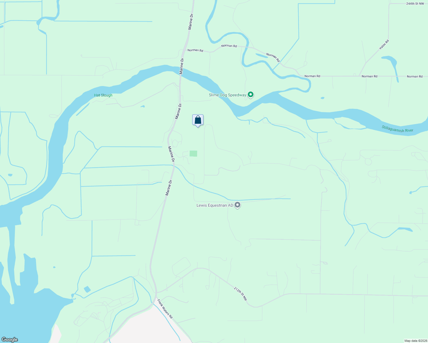 map of restaurants, bars, coffee shops, grocery stores, and more near 7500 Silvana Terrace Road in Stanwood