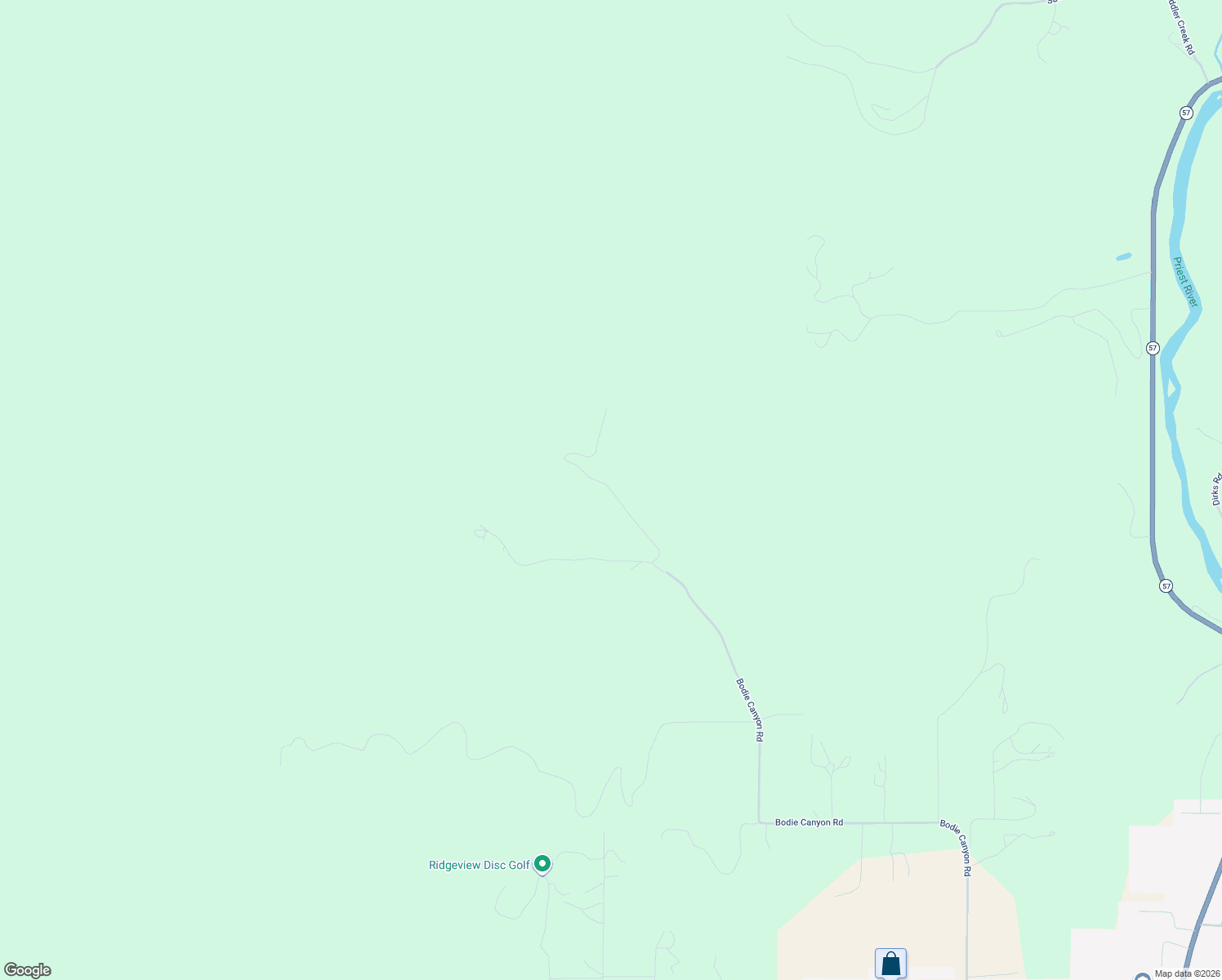 map of restaurants, bars, coffee shops, grocery stores, and more near Pack Trail in Bonner County