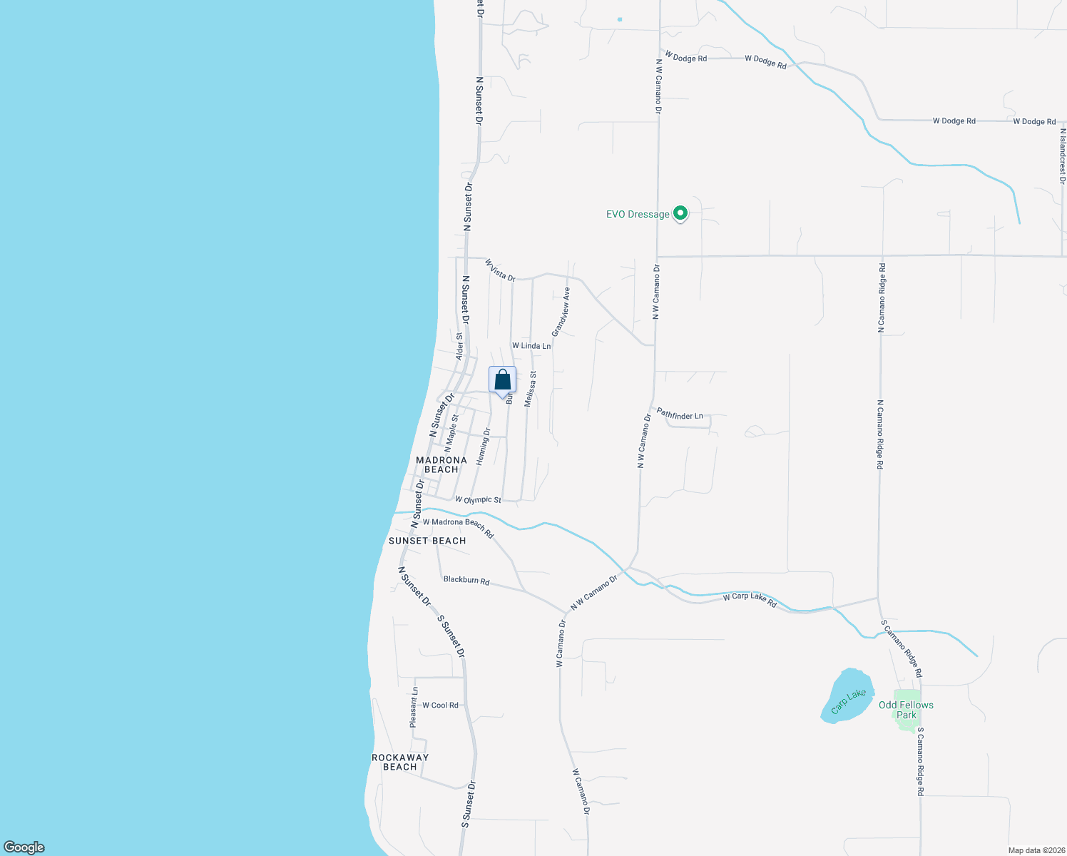 map of restaurants, bars, coffee shops, grocery stores, and more near 211 Melissa Street in Camano
