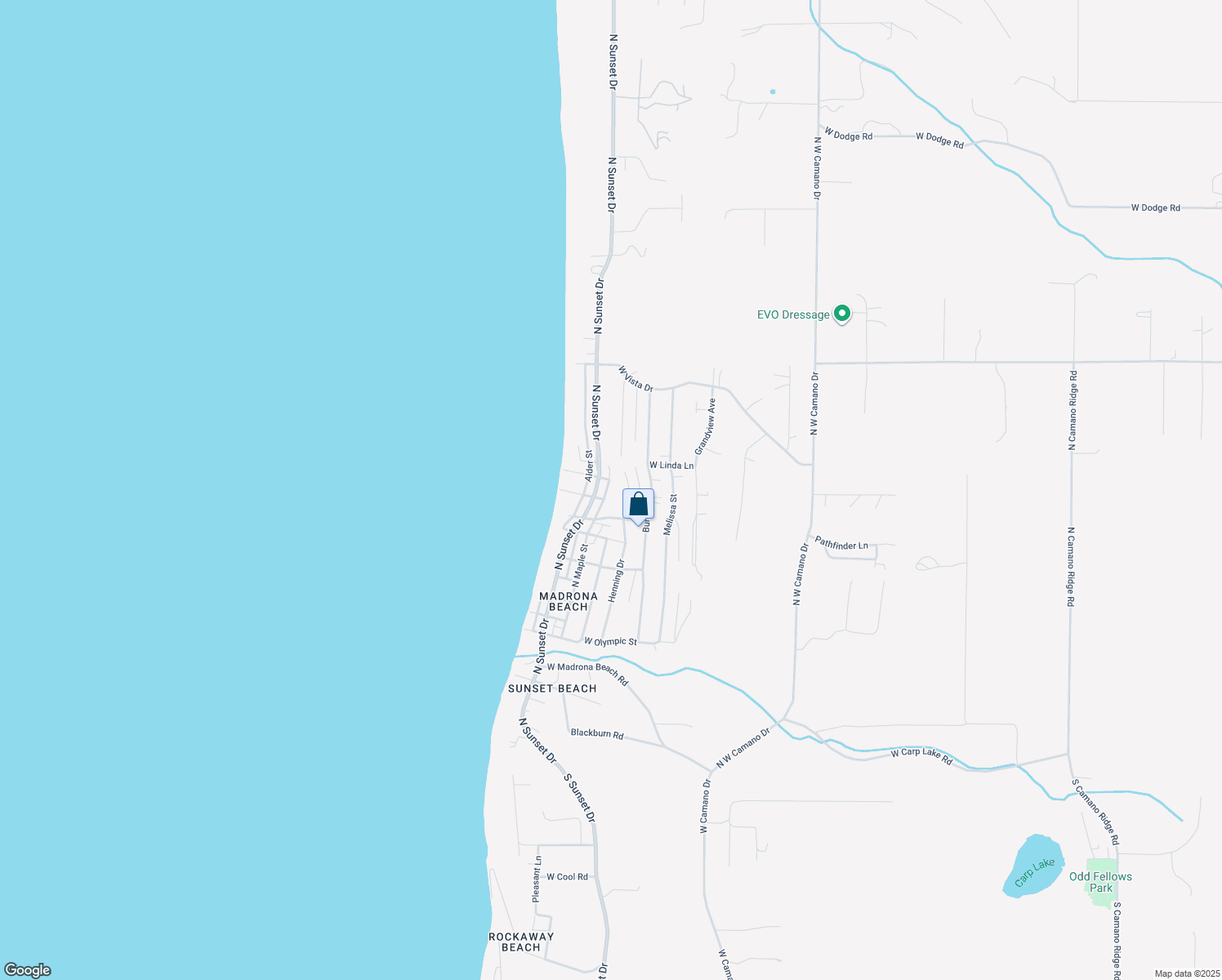 map of restaurants, bars, coffee shops, grocery stores, and more near 257 North Maple Street in Camano