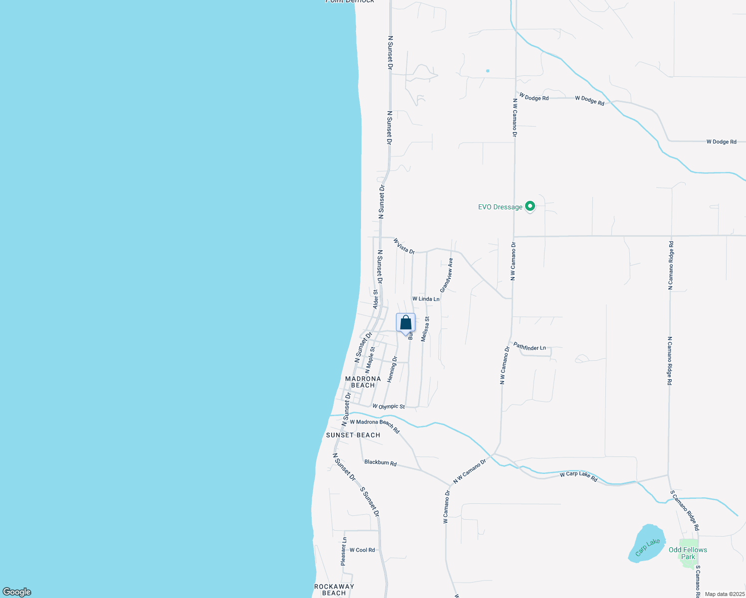 map of restaurants, bars, coffee shops, grocery stores, and more near 299 Alder Street in Camano