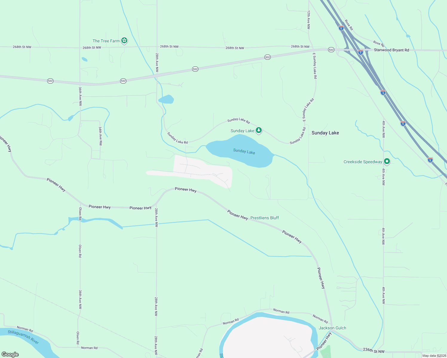 map of restaurants, bars, coffee shops, grocery stores, and more near 2031 252nd Street Northwest in Stanwood