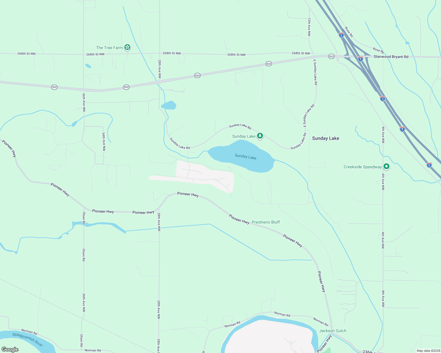 map of restaurants, bars, coffee shops, grocery stores, and more near 2031 252nd Street Northwest in Stanwood