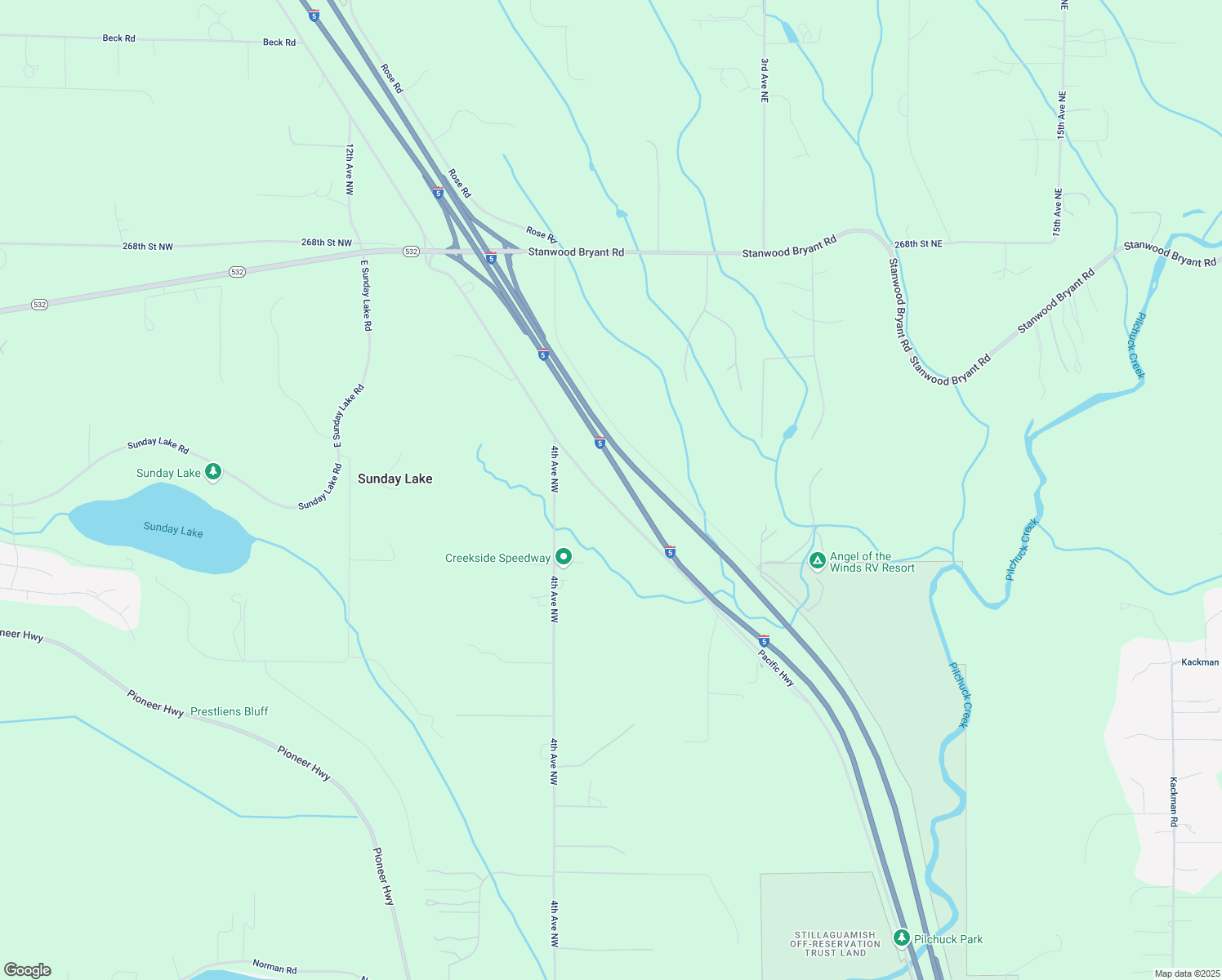 map of restaurants, bars, coffee shops, grocery stores, and more near 25919 Old 99 North in Arlington