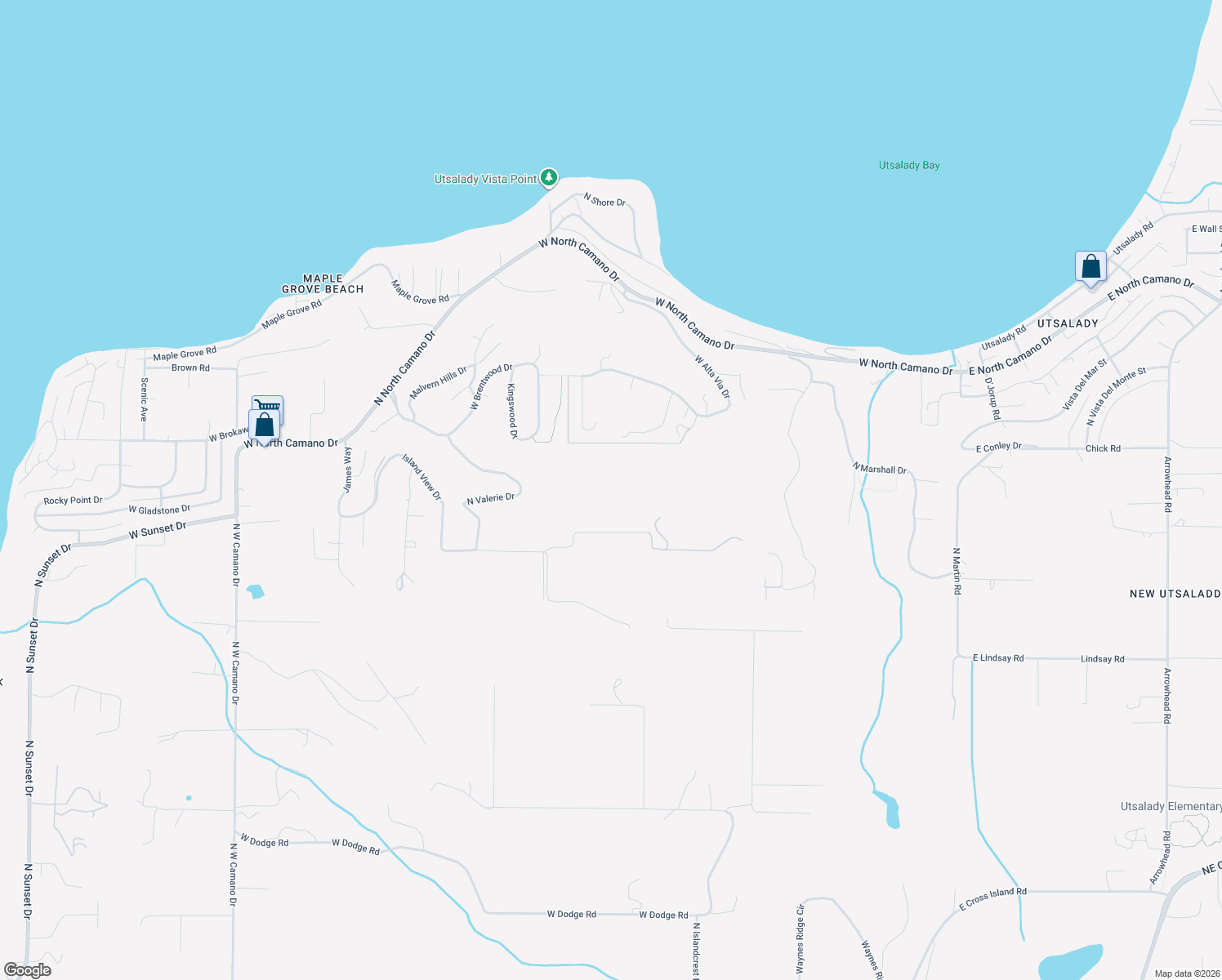 map of restaurants, bars, coffee shops, grocery stores, and more near 324 Echo Ridge Way in Camano