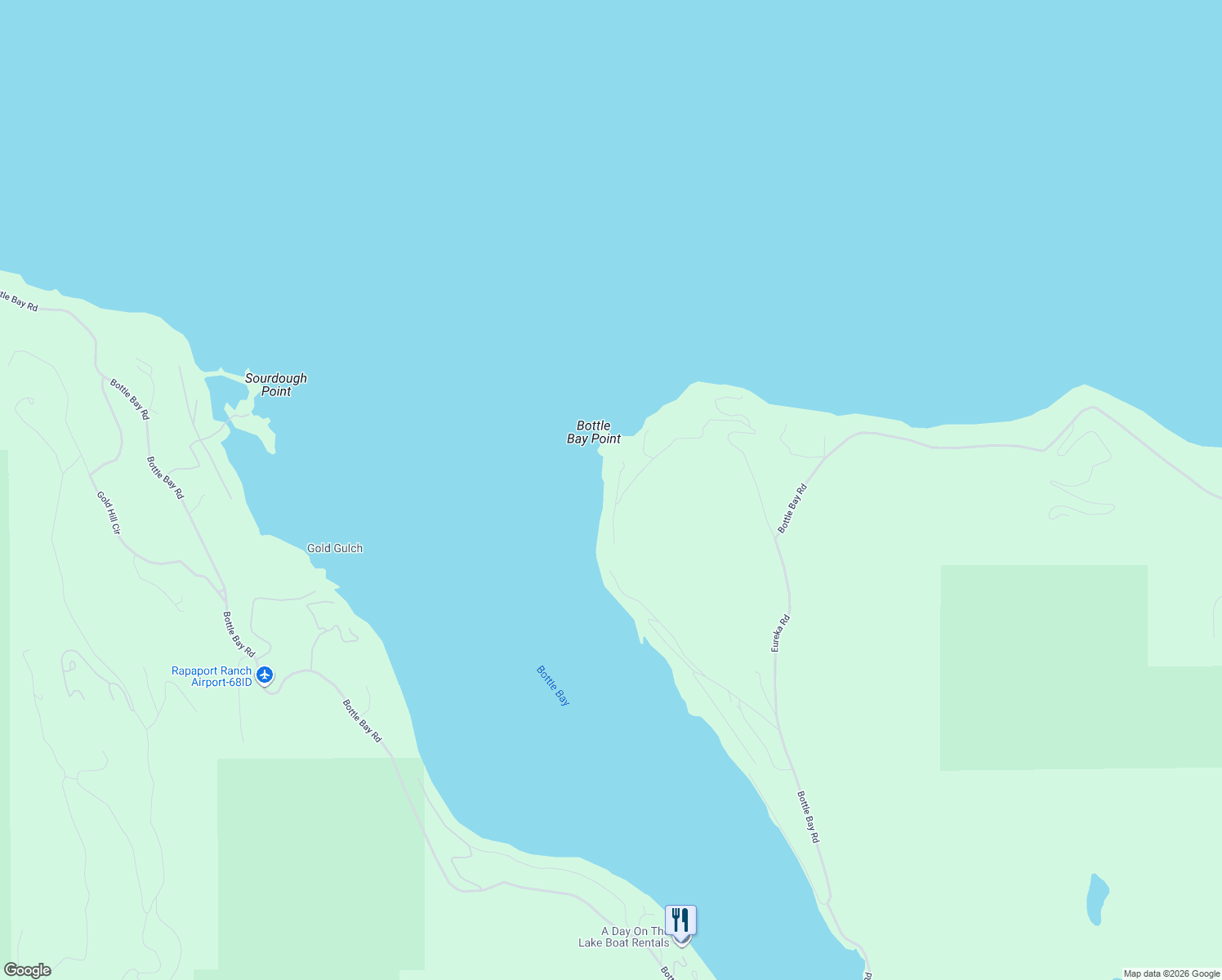 map of restaurants, bars, coffee shops, grocery stores, and more near 506 Rough Road in Sagle