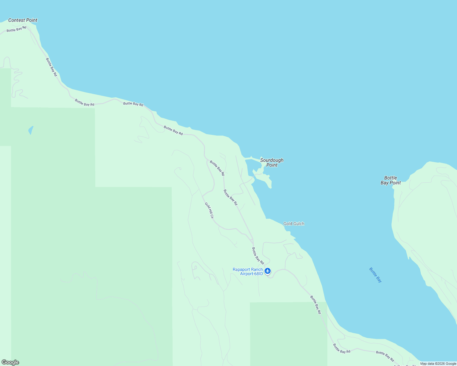 map of restaurants, bars, coffee shops, grocery stores, and more near 6101 Bottle Bay Road in Sagle