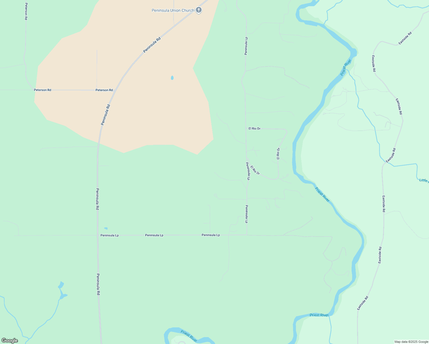 map of restaurants, bars, coffee shops, grocery stores, and more near 771 Peninsula Loop in Priest River