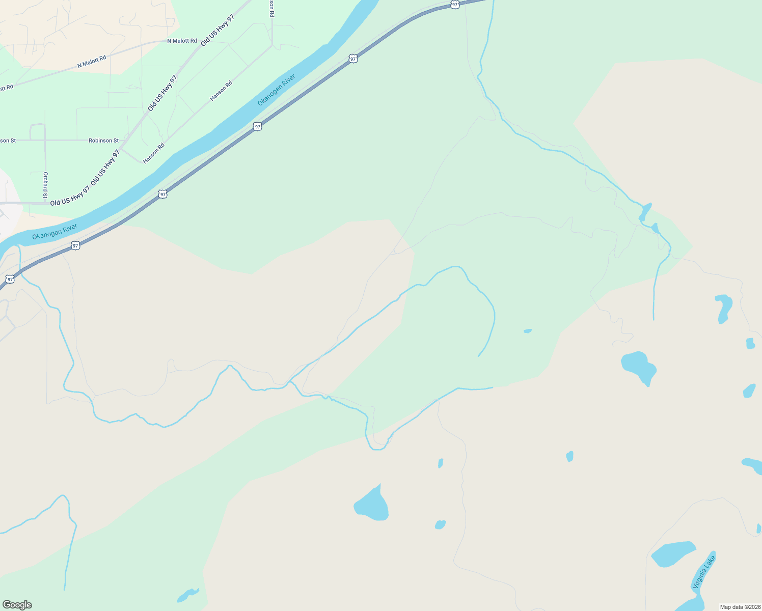 map of restaurants, bars, coffee shops, grocery stores, and more near Soap Lake Road in Okanogan