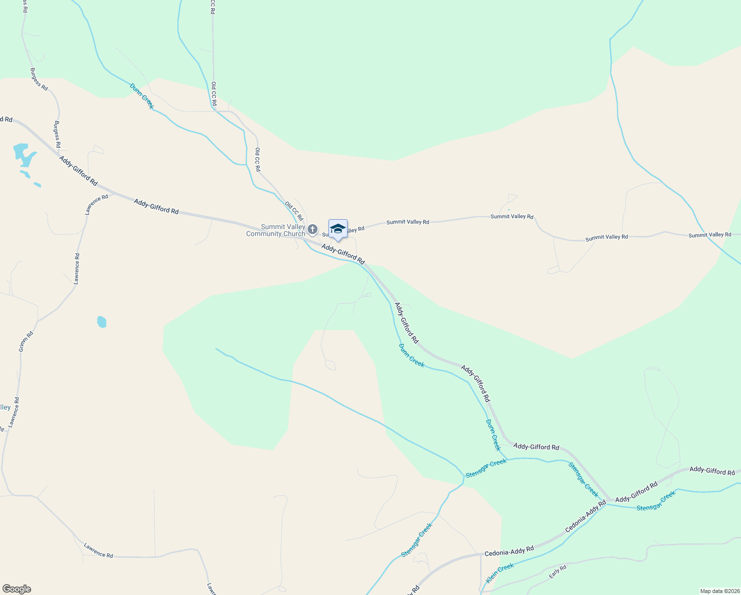 map of restaurants, bars, coffee shops, grocery stores, and more near 2353C Addy-Gifford Road in Addy