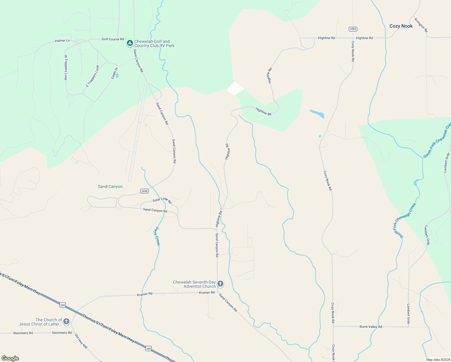 map of restaurants, bars, coffee shops, grocery stores, and more near 2370 Highline Road in Chewelah