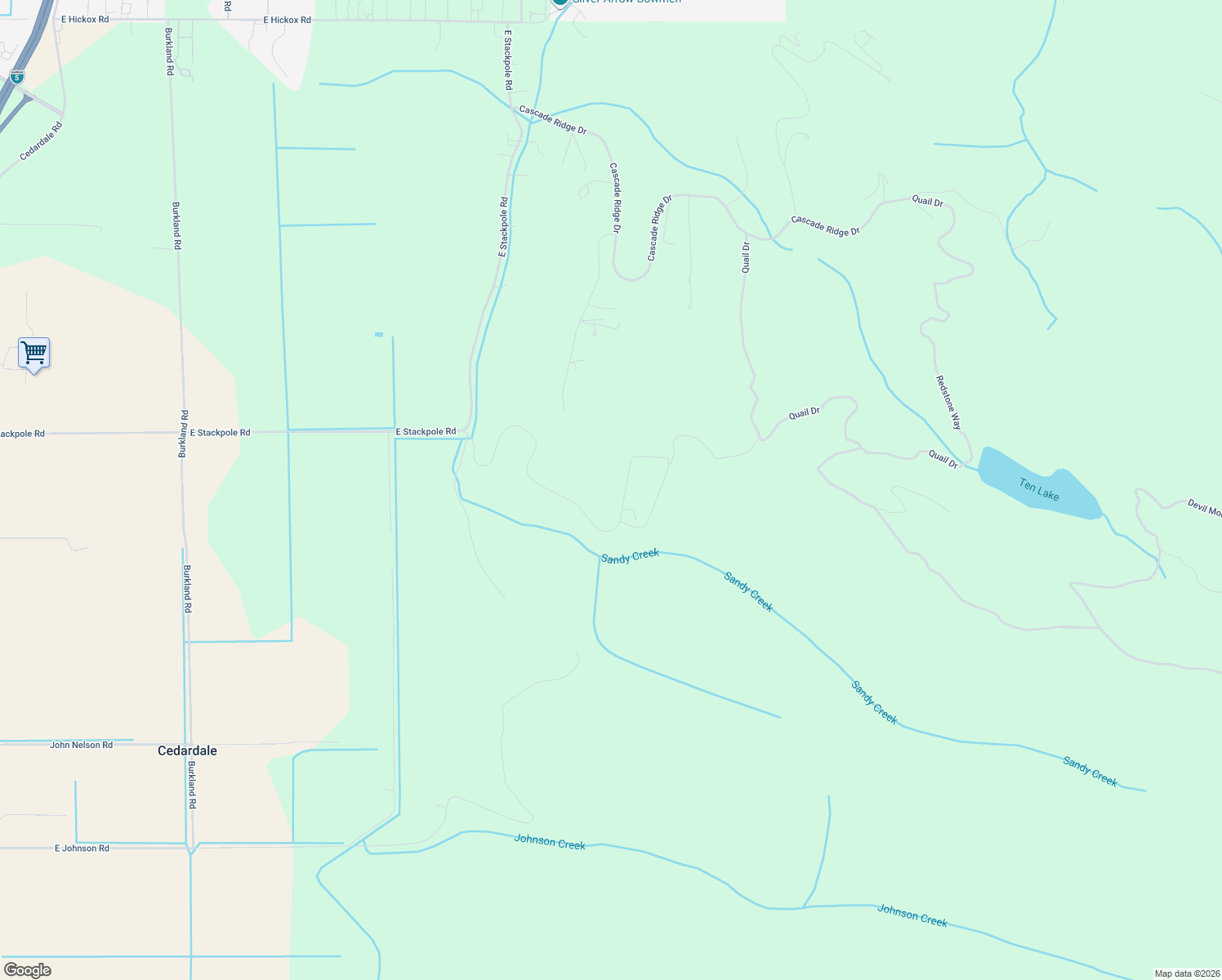 map of restaurants, bars, coffee shops, grocery stores, and more near Benson Ridge in Mount Vernon