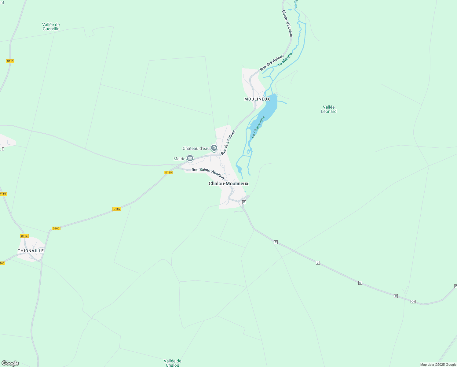 map of restaurants, bars, coffee shops, grocery stores, and more near in Chalou-Moulineux