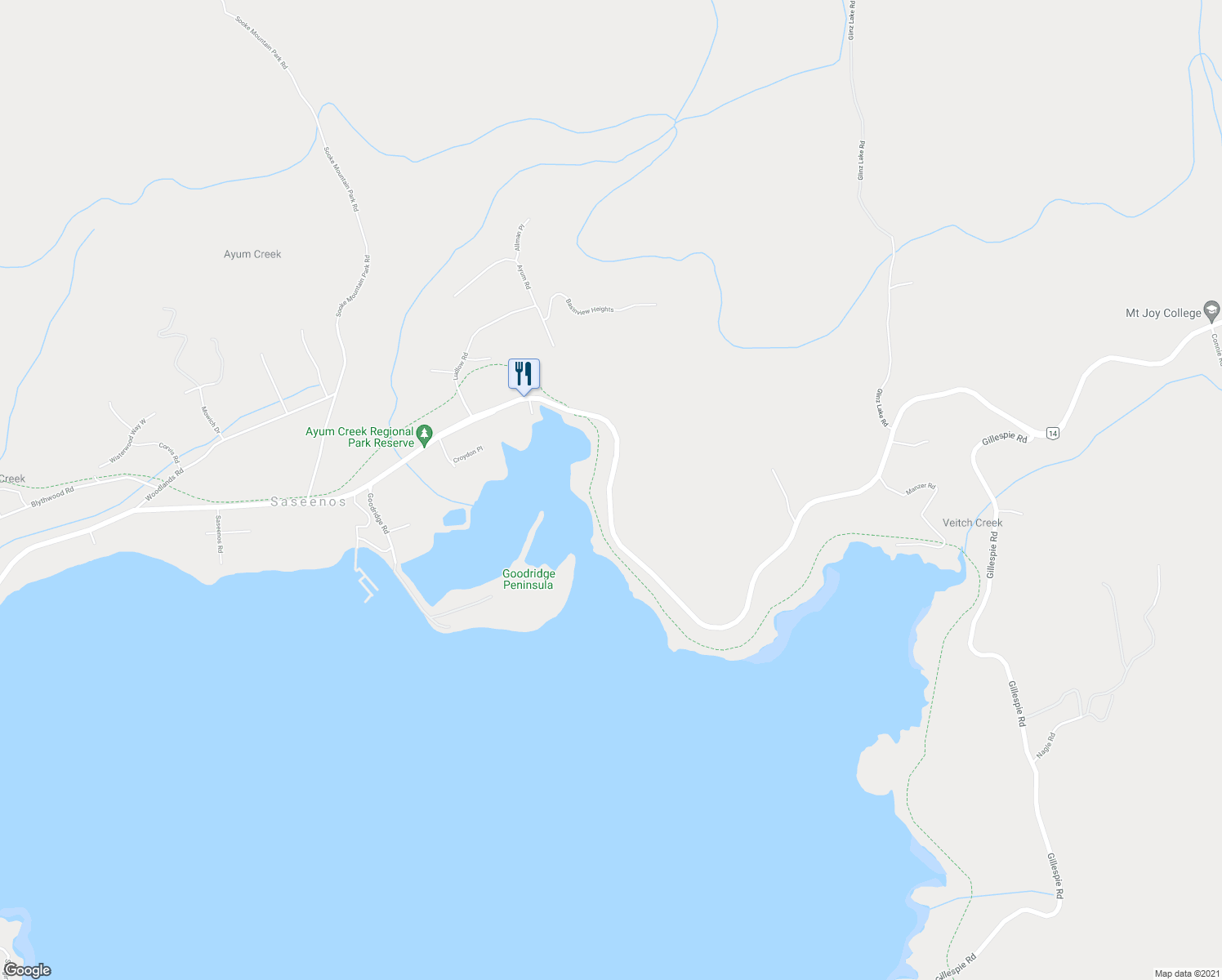 map of restaurants, bars, coffee shops, grocery stores, and more near 5318 Sooke Road in Sooke