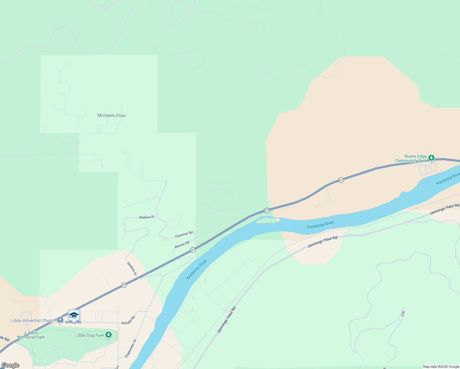 map of restaurants, bars, coffee shops, grocery stores, and more near 108 Upper Mack Road in Libby