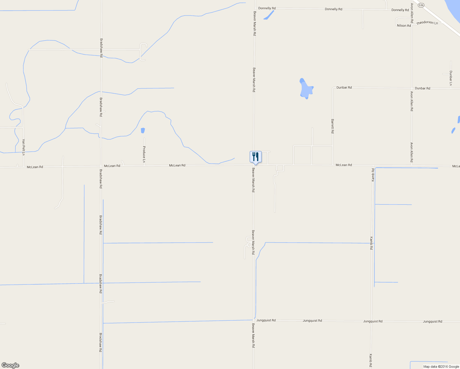 map of restaurants, bars, coffee shops, grocery stores, and more near 15822 McLean Road in Mount Vernon