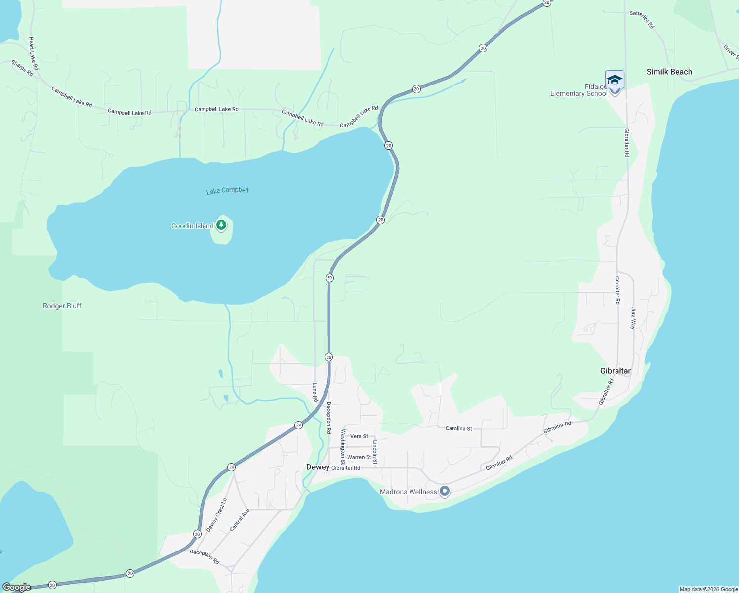 map of restaurants, bars, coffee shops, grocery stores, and more near 14353 Van Luven Place in Anacortes