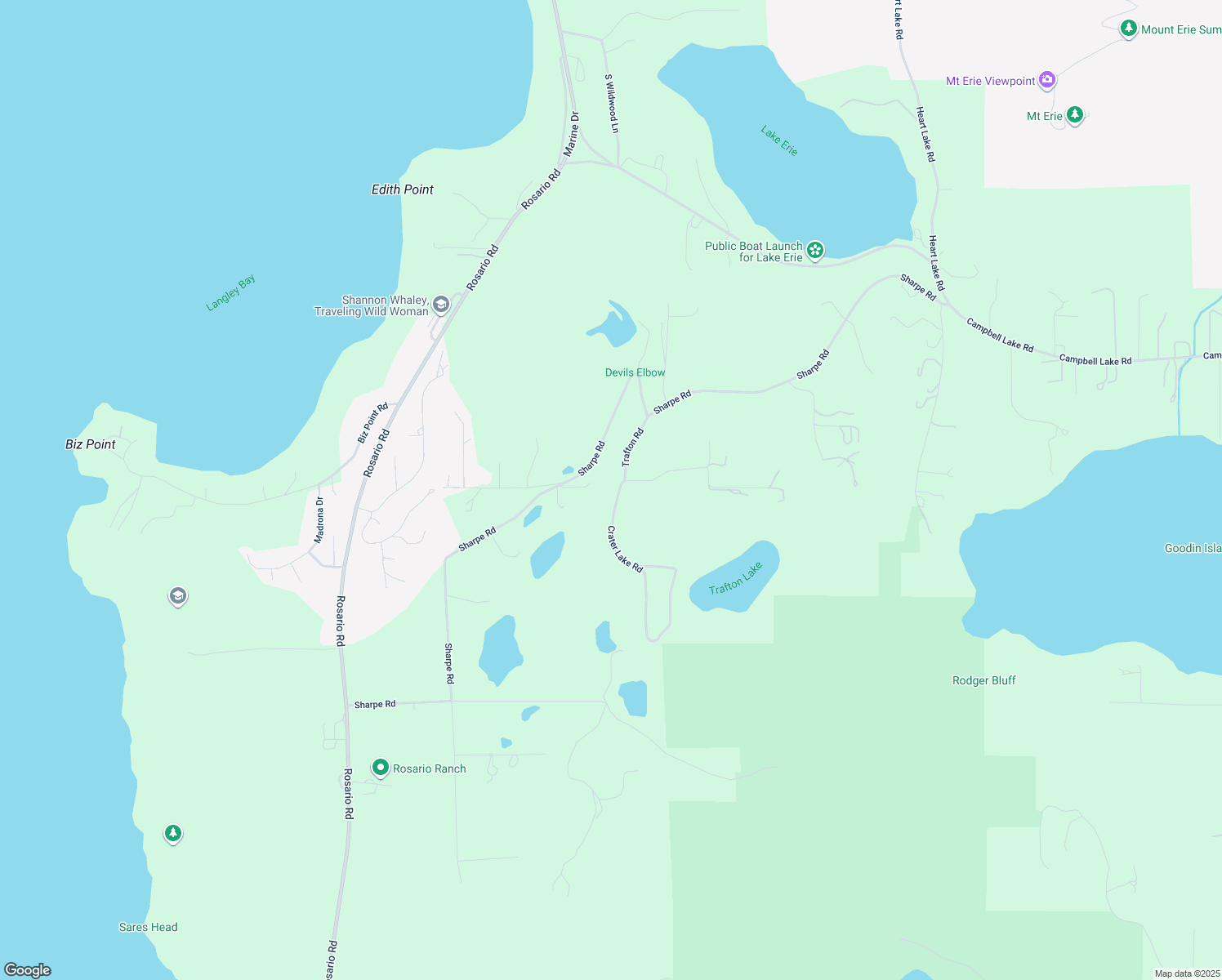 map of restaurants, bars, coffee shops, grocery stores, and more near 14002 Crater Lake Road in Anacortes