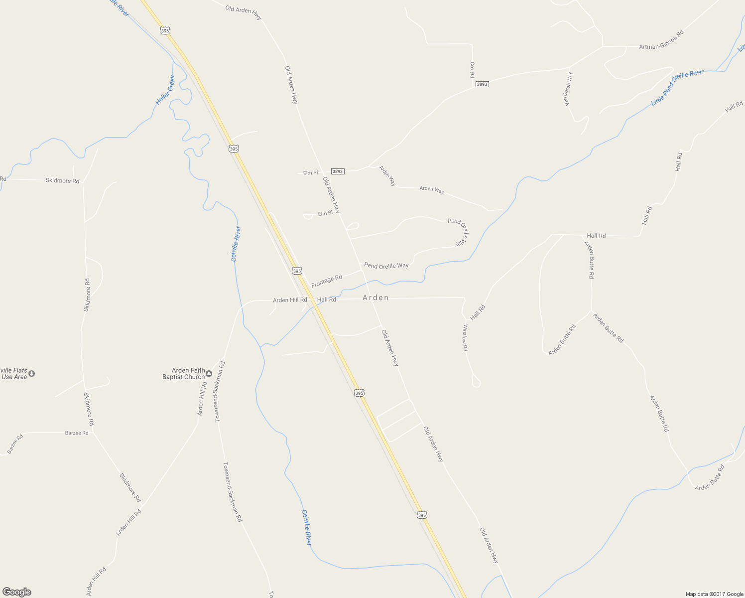 map of restaurants, bars, coffee shops, grocery stores, and more near 640 Hall Road in Colville