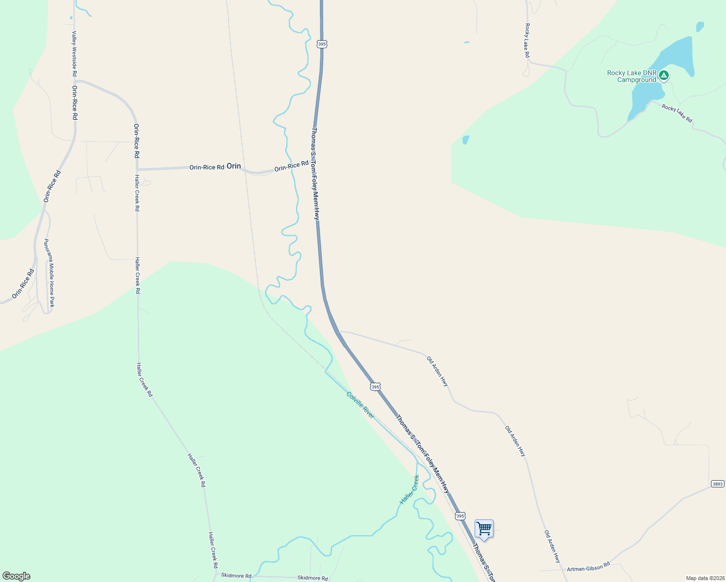 map of restaurants, bars, coffee shops, grocery stores, and more near 419 U.S. 395 in Colville