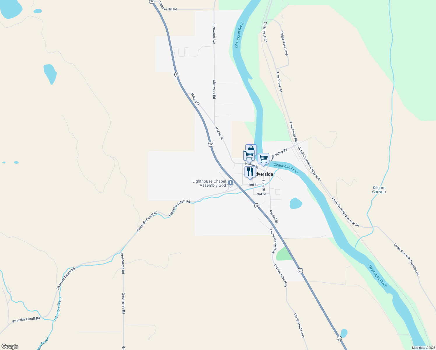 map of restaurants, bars, coffee shops, grocery stores, and more near 111 Tower Street in Riverside