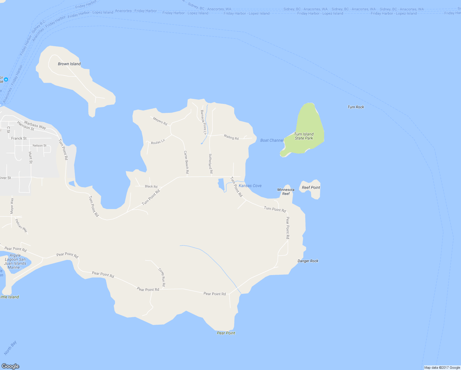 map of restaurants, bars, coffee shops, grocery stores, and more near 2192 Turn Point Rd in Friday Harbor