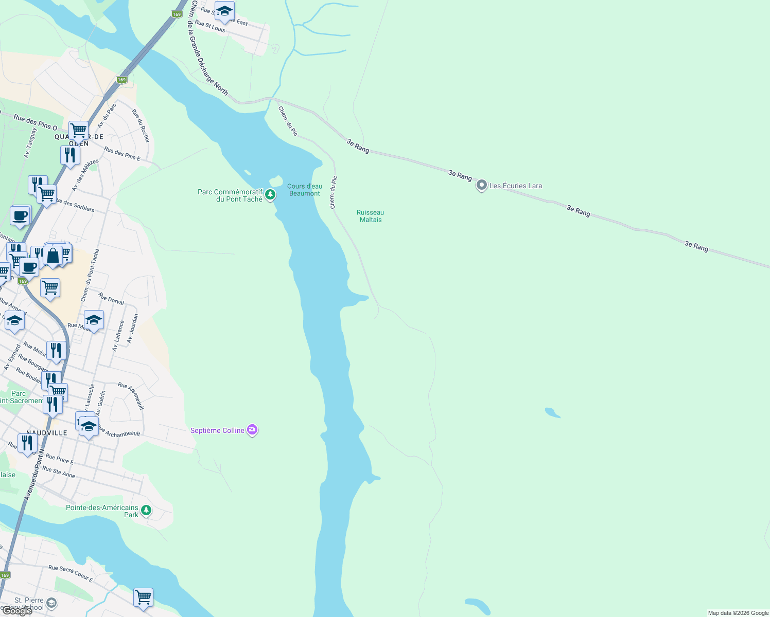 map of restaurants, bars, coffee shops, grocery stores, and more near Chemin du Pic in Saguenay–Lac-Saint-Jean