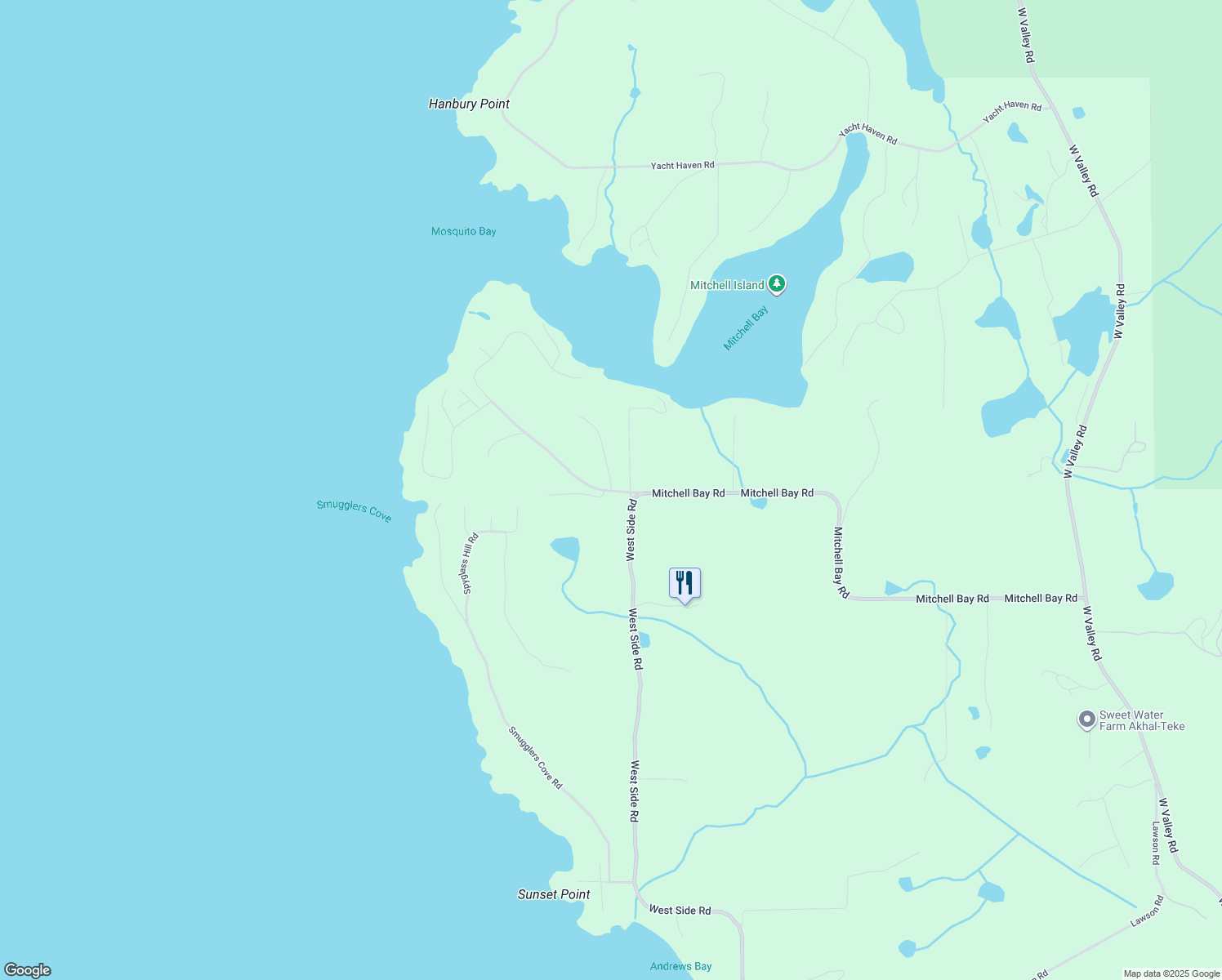 map of restaurants, bars, coffee shops, grocery stores, and more near 146 Old Indian Trail in Friday Harbor