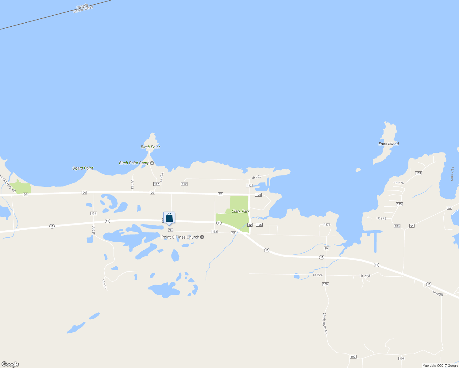 map of restaurants, bars, coffee shops, grocery stores, and more near 3124 County Road 112 in International Falls