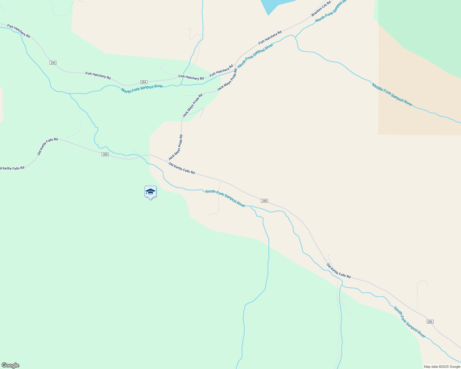 map of restaurants, bars, coffee shops, grocery stores, and more near 447 Old Kettle Falls Rd in Republic
